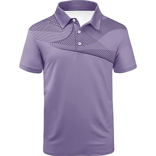 Herren Gestreift Sport-Poloshirts Golfshirt Kurzarm Polo-Shirts Hemden mit Kragen Lässig Sportbekleidung Urlaubskleidung Knöpfe 3D-Druck Schwarz und Rot Schwarz / Weiß Schwarz Image