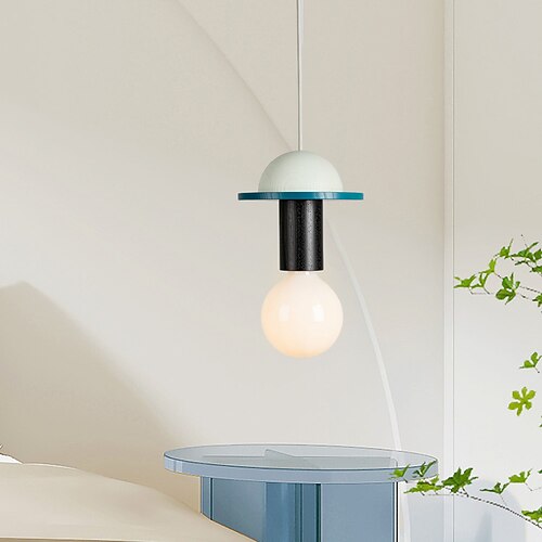 LED-Pendelleuchte, Holz-Hängelampe, einfache Café-Restaurant-Bar-Pendelleuchte, Metall-Deckenleuchte für Schlafzimmer, Kinderzimmer, 110–240 V Image