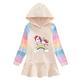 kinderkleidung Mädchen Kleid Regenbogen Einhorn Streifen Langarm Outdoor Casual Rüsche Modisch Kuschelig Täglich Baumwolle Knielang Casual kleid Sweatkleid Frühling Herbst 2-8 Jahre Rosa Purpur