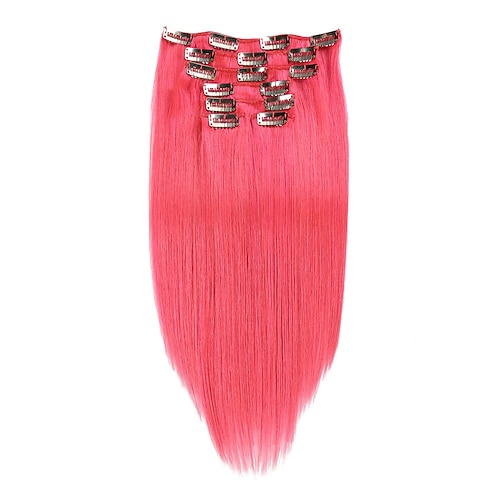 Einclipsen Haarverlängerungen Remy Menschenhaar Clip On Haarverlängerungen 7 Stück 100 g Packung Glatt Blond 14-24 Zoll Haarverlängerungen Image