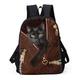 Herren Damen Rucksack 3D Rucksack Schulanfang Täglich Katze Oxford Hohe Kapazität Atmungsaktiv Leichtgewichtig Reißverschluss Bedruckt Kaffee