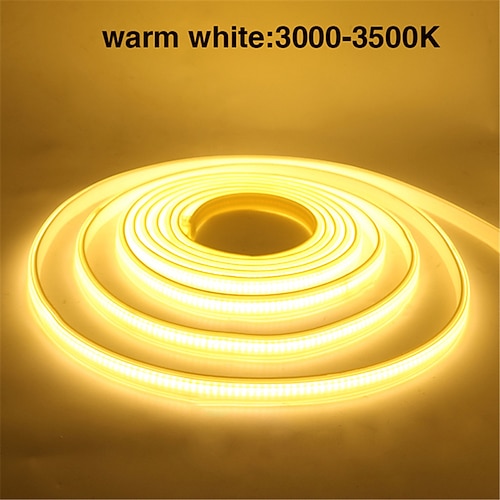 1m 2m 3M Flexible LED-Lichtleisten 288/ LEDs COB 8mm 1 Stück Warmweiß Weiß Netual Weiß LED Neonlichte Innen Party Wasserdicht 220-240 V Image