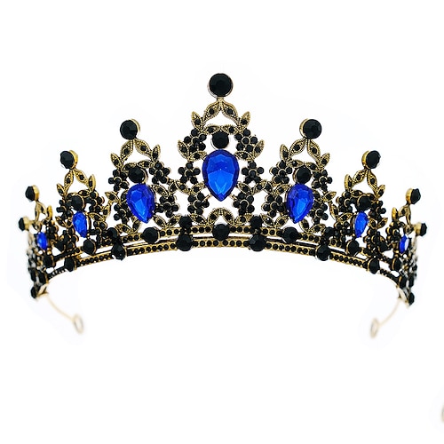 funkelnde Kristall-Diademe Kronen für Frauen Mädchen Rokoko viktorianische Hochzeitsaccessoires Image