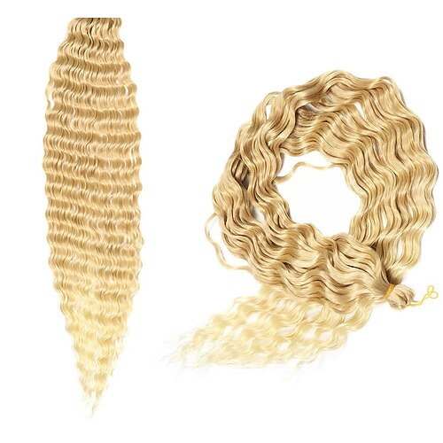 30 Zoll tiefe Welle Twist Häkelhaar natürliches synthetisches Zopfhaar mit Afro-Locken Ombre Flechten Haarverlängerungen für Frauen Image