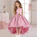 kinderkleidung Mädchen Kleid Blumen Einfarbig Ärmellos Hochzeit Party Rüschen Gitter Kuschelig Prinzessin Polyester Asymmetrisch Kleid mit Blumenstickerei A Linie Kleid Tüll-Kleid Sommer Frühling