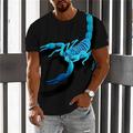 Herren Unisex T Shirt Grafik-Drucke Skorpion Rundhalsausschnitt Schwarz 3D-Druck Täglich Festtage Kurzarm Bedruckt Bekleidung Designer Casual Groß und hoch / Sommer / Sommer