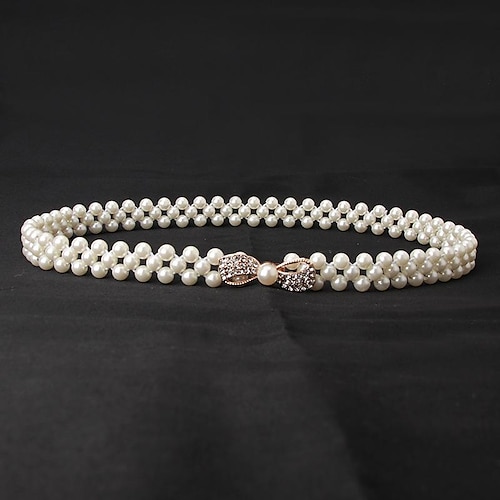Damen Perle Taille Kette koreanische Version Strass Perle dekorative Gürtel Mode süßes Kleid elastischer Gürtel Frauen Großhandel Image