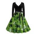 1950s Vintage inspiriert Cocktailkleid Vintage-Kleid Kleid A-Linie Kleid Teekleid Flare-Kleid Knie-Länge Audrey Hepburn Damen A-Linie St. Patrick's Day Abschlussball Freizeitskleidung Kleid