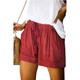 damen shorts kordelzugtasche uni alltag normal sommer grün schwarz pink orange rot