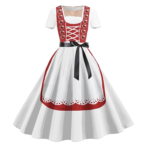 Halloween Oktoberfest Kleid Dienstmädchen Bayerisch Deutsch München Wiesn Damen Stoff im traditionellen Stil Image