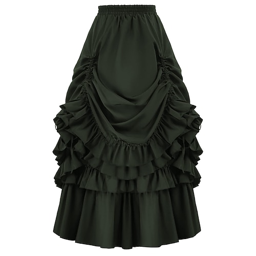 Retro Vintage Punk Gothic Mittelalterlich Rock Gothic Mädchen Gerüscht Kostüm Damen Fantasie Steampunk Maskerade Alltagstauglich Erwachsene Röcke Image