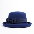 Hüte Fedora-Hut aus 100 % Wolle, formelle Teeparty, elegant mit Schleifenkopfbedeckung