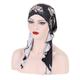 Frauen bedrucktes vorgebundenes Kopftuch elastischer muslimischer weiblicher Turban weicher Hut Haarausfallabdeckung Kopfwickel Kopfbedeckung Stretch-Bandana