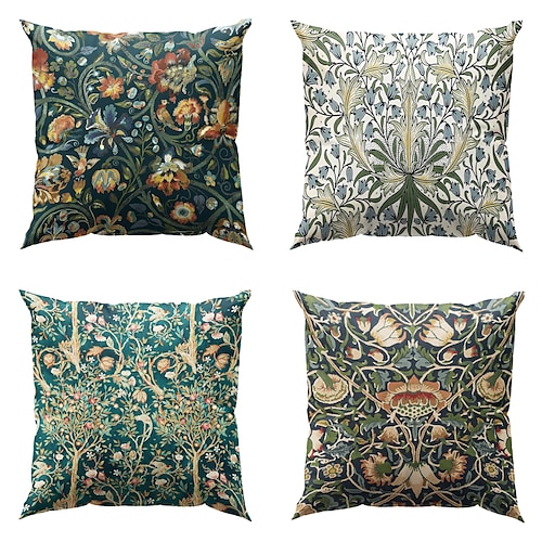 4.0 Stück Polyester Kissenbezug, Bedruckt Einfach Brautkleider schlicht Quadratisch Traditionell Klassisch Image