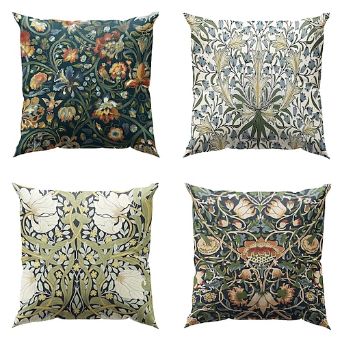 4.0 Stück Polyester Kissenbezug, Bedruckt Einfach Brautkleider schlicht Quadratisch Traditionell Klassisch Image