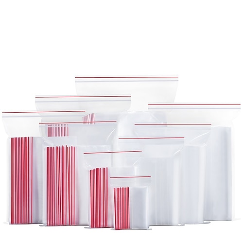 100 stücke klar zip-lock tasche kunststoff verpackung beutel abdichten reißverschluss plastiktüten schmuck lebensmittel druckverschluss aufbewahrungstasche Image