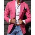 Herren Abendkleidung Blazer Sakko Zeremonie Hochzeitsfeier Business-Kleidung Modisch Brautkleider schlicht Frühling Herbst Polyester Glatt Tasche Lässig / Alltäglich Einreihiger Verschluss Blazer