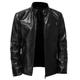 Herren Jacke Lederjacke Kunstlederjacke Motorrad Jacke Motorradjacke Windundurchlässig Ausgehen Reisverschluss Ständer Casual Jacke Oberbekleidung Feste Farbe Niete Full Zip Schwarz Wein Braun