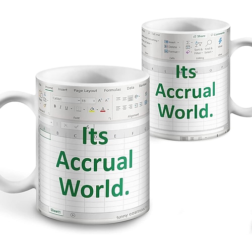 Excel-Kaffeetasse, lustige Geschenke für Frauen und Männer, Freak in the Sheets-Tasse, Geschenke für Chef, CPA, Freund, Kollegen, Buchhalter, weiße Keramik-Bürotasse, 300 ml Image