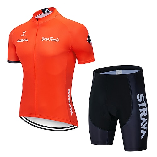 Radtrikot Strava Radtrikot Kurzarm-Set Maillot Ciclismo Uniformes schnell trocknende Radbekleidung MTB-Trikot (Farbe: C4, Größe: L) Image