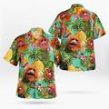 Herren Hemd Hawaiihemd Sommerhemd Grafik-Shirt Aloha-Shirt Blumen Ananas Frosch Umlegekragen Olivgrün Rot grün Rosa Rote Blau 3D-Druck Outdoor Strasse Kurzarm Button-Down Bekleidung Hawaiianisch