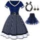 Retro Vintage 1950er Rockabilly Petticoat Reifrock A-Linienkleid Tutu Flare Kleid Damen Party / Abend Maskenkleid