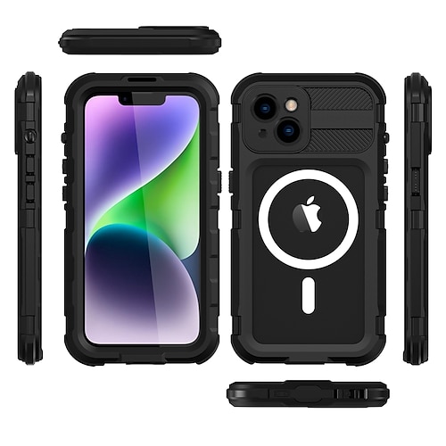 Handy Hülle Handyhüllen Für iPhone 17 Pro Max 17 Air 16 15 14 Pro Max Plus 13 Pro Max Robust Wasserdichter Koffer Mit Magsafe Vollschutz Unterstützt kabelloses Laden Mit Handgelenkschlaufe Image