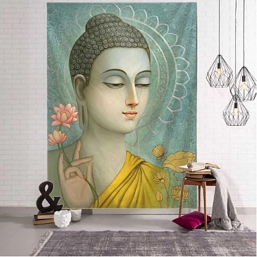 Buddha hängender Wandteppich, Buddhismus, Wandkunst, großer Wandteppich, Wanddekoration, Fotografie, Hintergrund, Decke, Vorhang, Zuhause, Schlafzimmer, Wohnzimmer, Dekoration Image