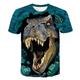 Kinder Baby Jungen T-Shirt Kurzarm Dinosaurier Fantastische Tierwesen Grafik 3D Tier Rundhalsausschnitt Druck Weiß Blau Gelb Kinder Oberteile Aktiv Cool 2-12 Jahre