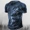 Herren Grafik Tiermotiv T Shirt Retro-Shirts Kurzarm T-Shirt 3D-Druck Rundhalsausschnitt Hemd Vintage Mode Designer Outdoor Täglich Sport Dunkelbraun Rote Blau Frühling Sommer Bekleidung S M L XL