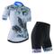 21Grams Damen Radtrikot mit Radhose kurz Trägern fahrradbekleidung set Radtrikot mit Radhose fahrradbekleidung set Kurzarm MTB Mountain Rennrad Weiß Schwarz Grün Graphic Blumen Pflanzen Fahhrad