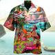 Herren Hemd Hawaiihemd Sommerhemd Camp-Shirt Grafik-Shirt Aloha-Shirt Blumen Landschaft Umlegekragen Rote Blau Purpur Grün Regenbogen Print Casual Täglich Kurzarm Button-Down Bedruckt Bekleidung