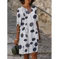 Damen Mini Kleid Petite Kleid T-Shirt Kleid Tee Kleid Shift Kleid Sommerkleid Aktiv Vintage Mode Outdoor Urlaub Reguläre Passform Florale Halblange Ärmel V-Ausschnitt Pink Marineblau Blau Grau
