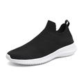 Herren Schuhe Loafer Slip On Übergrössen Flyknit Schuhe Rennen Wanderschuhe Brautkleider schlicht Täglich Gestrickt Fliegendes Weben Atmungsaktiv Halbschuhe Schwarz und weiss Schwarz Weiß Frühling