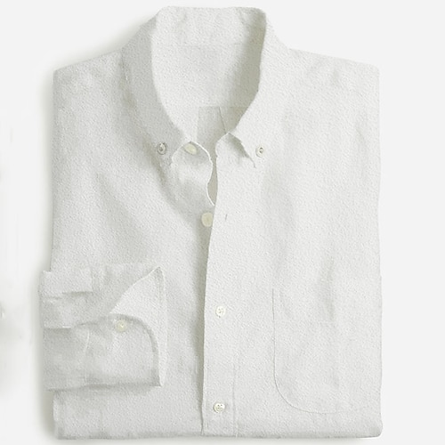 Herren Leinenhemd Sommerhemd Freizeithemd Einfach Urlaub Lässig Weiß Rosa Himmelblau Braun Langarm Tabkragen Frühling Sommer Bekleidung Image