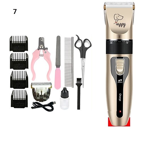 Hundehaarschneidemaschine Haustierhaarschneider Welpenpflege Elektrorasierer Set Katzenzubehör Keramikklinge Aufladen Berufsbedarf Image