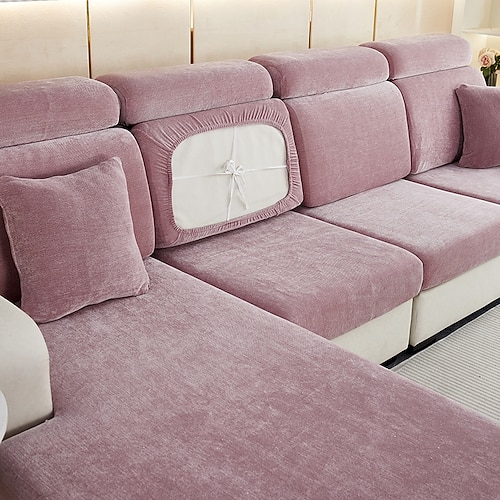 Stretch-Sofa Sitzkissenbezug Schonbezug elastischer Couch-Anreihsessel 2er-Sessel 4- oder 3-Sitzer L-Form solide weich strapazierfähig waschbar Image