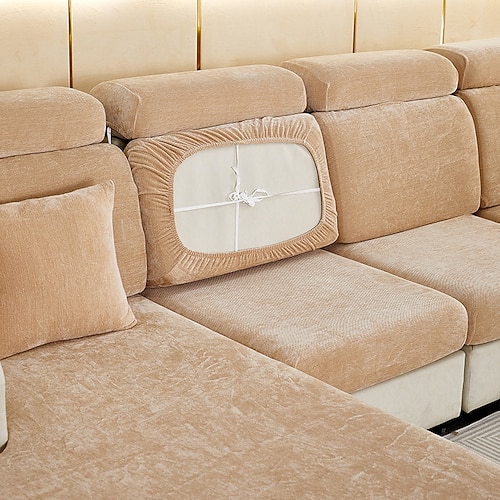 Stretch-Sofa Sitzkissenbezug Schonbezug elastischer Couch-Anreihsessel 2er-Sessel 4- oder 3-Sitzer L-Form solide weich strapazierfähig waschbar Image