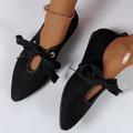 Damen Flache Schuhe Ballerina Übergrössen Weiche Schuhe Outdoor Täglich Flacher Absatz Runde Zehe Elegant Vintage Modisch Wildleder Schnürsenkel Halbschuhe Schwarz Rot Blau