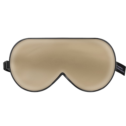 100 % echte, natürliche Augenmaske aus reiner Seide mit verstellbarem Riemen zum Schlafen, doppelseitiger Schlafschutz aus Maulbeerseide, blockiert Licht und reduziert geschwollene Augen Image