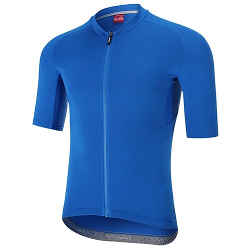 Herren Radtrikot Einfarbig Kurzarm Fahhrad Trikot Oberteil mit 3 Gesäßtaschen Mountainbike MTB Straßenradsport Schnelltrocknend Reflektierende Streifen Rückentasche Feuchtigkeitsableitend Sport Image