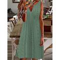Damen Midikleid Weißes Kleid Freizeitkleid Trägerkleid Boho-Kleid Basic Klassisch Lässig Outdoor Täglich Normale Passform Einfach Ärmellos V-Ausschnitt Schwarz Weiß Rosa Grün Sommer Frühling