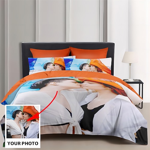 Bedrucktes Bettwäsche-Set Beste Abschlussgeschenk Personalisiertes Geschenk Bettbezug-Set Bettwäsche-Set für Freunde Familie Image