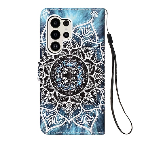 Handy Hülle Handyhüllen Für Samsung Galaxy S25 S24 S23 S23 FE S22 S21 Ultra Plus A14 A34 A54 A13 Rückseite Brieftaschenhülle Mit Ständer Magnetisch Mit Handgelenkschlaufe Retro TPU PU-Leder Image