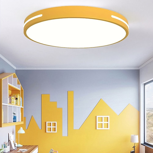 Deckenleuchte 12 Macaron ultradünn 5cm hellamp; Energiesparende, moderne, runde LED-Deckenleuchte aus Acryl, warmweiß, 110–240 V Image
