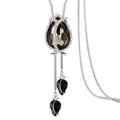 Valentinstagsgeschenke für Frauen Mama Sie Koreanische Version von Herbst und Winter Kristall Pullover Kette Halskette Großhandel Hochwertige Damen Lange Kette Vielseitige Quaste Perlen Anhänger mit Image