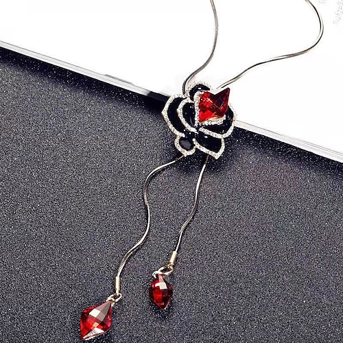 Weihnachtsgeschenke für Frauen Mama koreanische Version von Herbst und Winter Kristall Pulloverkette Halskette Großhandel High-End Frauen lange Kette vielseitige Quastenperlenanhänger mit Zubehör Image