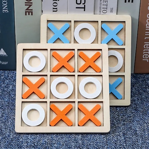 2 Stück massive Holz-Tic Tac Toe Brettspiel - Perfekt für Familienunterhaltung und Hinterhof-Entertainment Weihnachtsgeschenk