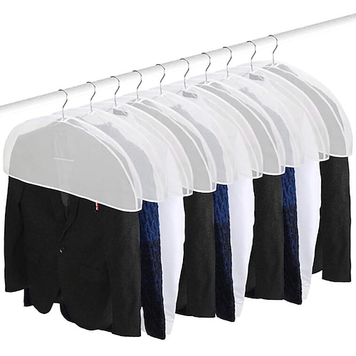 12 Stück transparente Mantel-Schulterabdeckungen für den Haushalt, staubdichte Anzug-Hängetasche, Kleideraufbewahrung, staubdichte Schulterabdeckungen