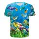 Kindertag Jungen 3D Hai 3D-Druck Fische T-Shirt Kurzarm Sommer Aktiv Kuschelig Strassenmode Polyester Spandex kinderkleidung Baby 2-12 Jahre